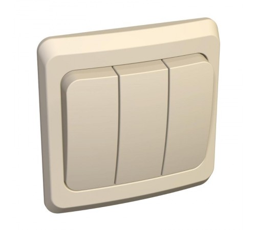 Этюд Кремовый С/У Выключатель 3-клавишный  BC10-003K  SE