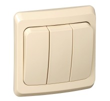 Этюд Кремовый С/У Выключатель 3-клавишный  BC10-003K  SE
