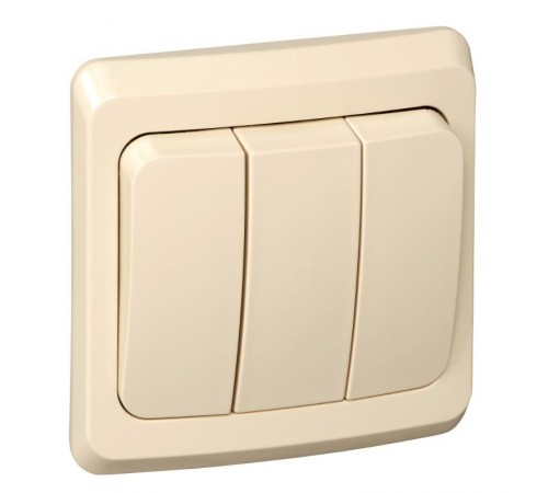 Этюд Кремовый С/У Выключатель 3-клавишный  BC10-003K  SE