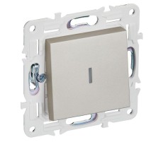 SKANDY Выключатель 1-клавишный с индикацией 10А SK-V07Sh шампань  SK-V10-1-10-K37  IEK