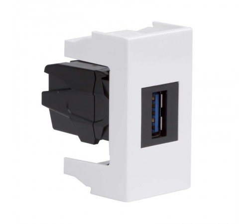 USB 3.0 розетка, Viva, белая, 1 мод.  43018  DKC
