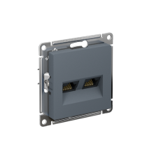 ATLASDESIGN РОЗЕТКА двойная компьютерная RJ45+RJ45 кат. 6А, механизм, ГРИФЕЛЬ  ATN000788  SE