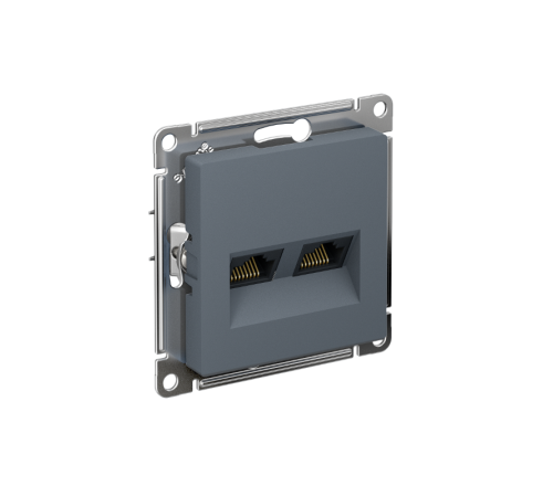 AtlasDesign Грифель Розетка 2-ая компьютерная RJ45+RJ45, кат.5E, механизм  ATN000785  SE