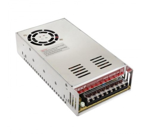 Блок питания намонтажную панель 500Вт,Uвх ~ 220 В AC m, Uвых - 24 В DC постоянного тока  MPS-500W-24  EKF