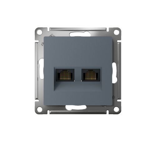 AtlasDesign Грифель Розетка 2-ая компьютерная RJ45+RJ45, кат.5E, механизм  ATN000785  SE