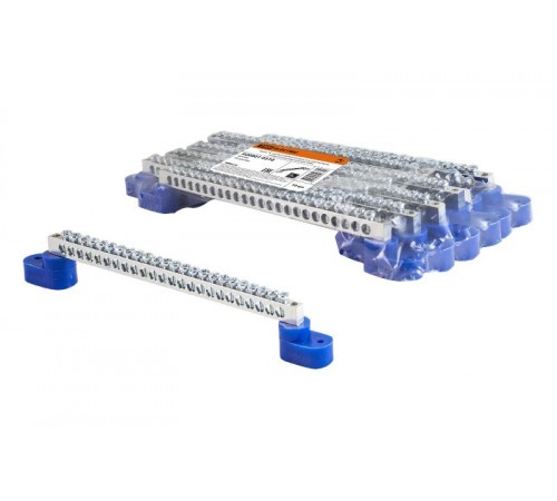 Шина "N" нулевая 6х9мм на двух угл. изоляторах 24 групп никелированная  SQ0801-0316  TDM