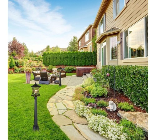 Светильник декоративный уличный PL526 60W 230V E27 200*200*1022 мм черный (столбик)  11621  Feron