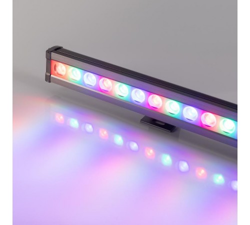 Прожектор светодиодный архитектурный AR-LINE-1000L-36W-24V RGB (Grey, 30 deg, DMX512)  023633  Arlight