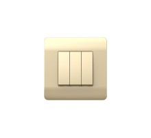 Выключатель 3-клавишный 10А, шампань(NEW3-E)  431461  CHINT