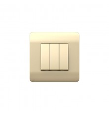Переключатель 3-клавишный 10А, шампань(NEW3-E)  431508  CHINT