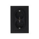 AtlasDesign Карбон Розетка 2-ая с заземлением, 16А, (в сборе с рамкой)  ATN001024  SE