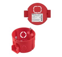 Коробка установочная СП D68х42 мм, саморезы, стыковочные узлы, красная, IP20, инд. штрихкод  SQ1402-1916  TDM