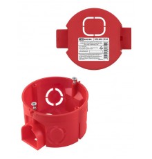 Коробка установочная СП D68х42 мм, саморезы, стыковочные узлы, красная, IP20, инд. штрихкод  SQ1402-1916  TDM