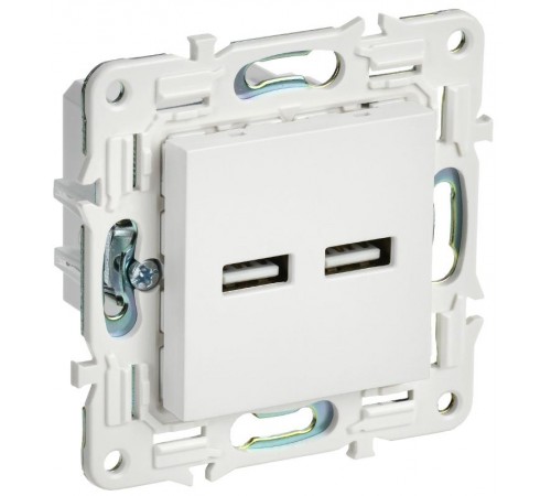 SKANDY Розетка USB A+A 3,1А SK-R15W арктический белый  SK-U21-D31-K01  IEK