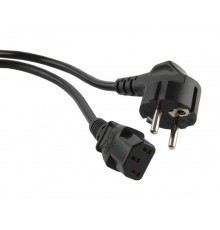 Кабель питания PWC-IEC13-SHM-0.5-BK компьютера (Schuko+C13) (3x0.75), 10A, угловая вилка, 0.5м, цвет черный  39341  Hyperline