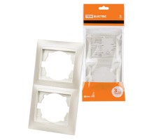 Рамка 2-х постовая вертикальная перламутр "Лама"  SQ1815-0833  TDM