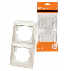 Рамка 2-х постовая вертикальная перламутр "Лама"  SQ1815-0833  TDM