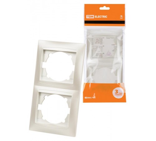 Рамка 2-х постовая вертикальная перламутр "Лама"  SQ1815-0833  TDM