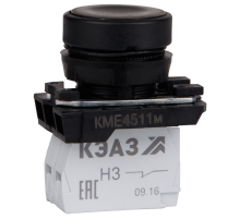 Кнопка КМЕ4522м-черный-2но+2нз-цилиндр-IP54 274300  КЭАЗ