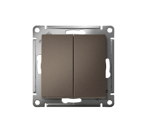 AtlasDesign Мокко Выключатель 2-клавишный сх.5, 10АХ, механизм  ATN000651  SE