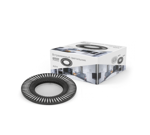 Светильник точечный встраиваемый Aluminium AL014 Круг. Черный/Хром, Gu5.3  AL014  Gauss