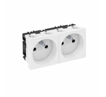 Розетка двойная 0° франц. стандарт 250 В, 16A (белый) (STD-F0 RW2)  6120172  OBO Bettermann