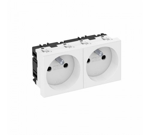 Розетка двойная 0° франц. стандарт 250 В, 16A (белый) (STD-F0 RW2)  6120172  OBO Bettermann
