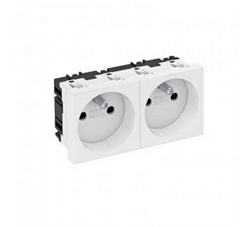 Розетка двойная 0° франц. стандарт 250 В, 16A (белый) (STD-F0 RW2)  6120172  OBO Bettermann