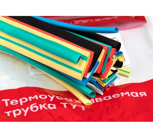 Набор ТУТ нг: 7 цветов по 5шт. Разного диаметра (4/2; 6/3; 8/4; 10/5; 12/6) 100мм. EKF PROxima  tut-n-4-r  EKF