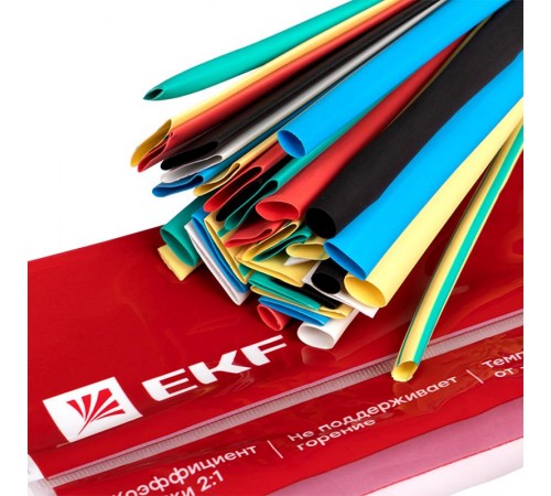 Набор ТУТ нг: 7 цветов по 5шт. Разного диаметра (4/2; 6/3; 8/4; 10/5; 12/6) 100мм. EKF PROxima  tut-n-4-r  EKF