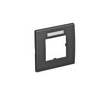 Рамка одинарная Modul45 (с полем д/маркировки.,горизонт.,84x84 мм,черный) (AR45-BF1 SWGR)  6119334  OBO Bettermann