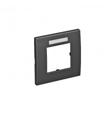 Рамка одинарная Modul45 (с полем д/маркировки.,горизонт.,84x84 мм,черный) (AR45-BF1 SWGR)  6119334  OBO Bettermann