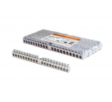 Шина "N" нулевая 6х9мм 20/1 (20 групп/крепеж по центру) никелированная  SQ0801-0309  TDM