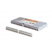 Шина "N" нулевая 6х9мм 20/1 (20 групп/крепеж по центру) никелированная  SQ0801-0309  TDM