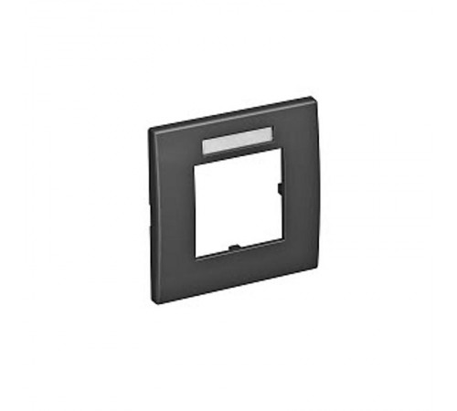 Рамка одинарная Modul45 (с полем д/маркировки.,горизонт.,84x84 мм,черный) (AR45-BF1 SWGR)  6119334  OBO Bettermann