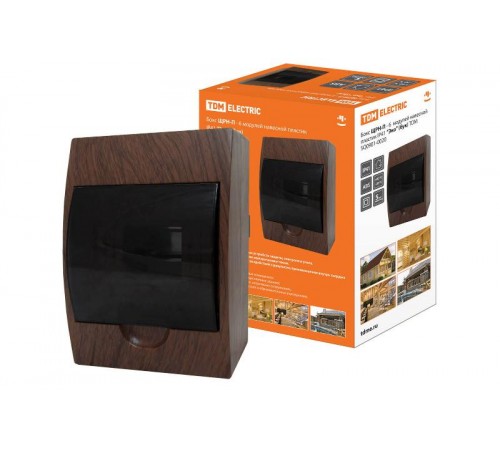 Бокс пластиковый навесной ЩРН-П-6 модулей  IP41 "Эко" (бук)   SQ0901-0020  TDM