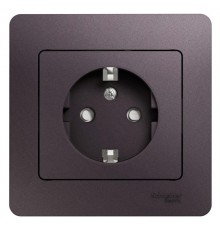 Glossa Сиреневый туман Розетка с заземлением со шторками (в сборе)  GSL001444  SE