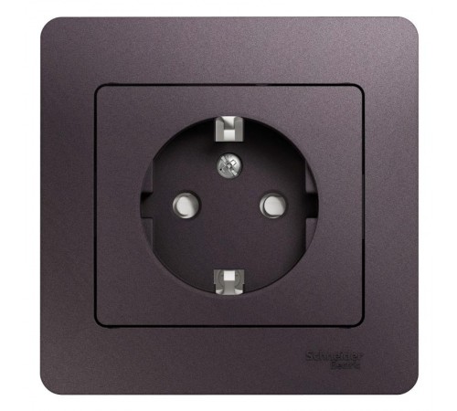 Glossa Сиреневый туман Розетка с заземлением со шторками (в сборе)  GSL001444  SE