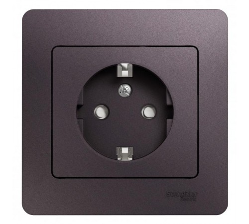 Glossa Сиреневый туман Розетка с заземлением со шторками (в сборе)  GSL001444  SE