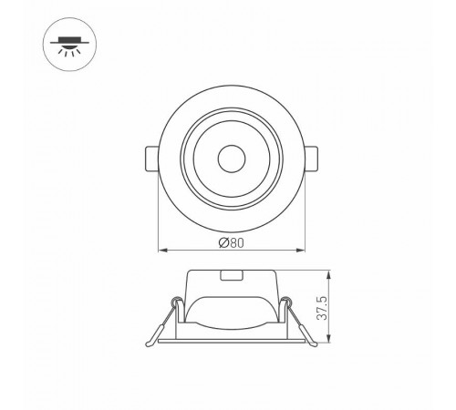 Светильник LTD-POLAR-TURN-R80-5W Day4000 (WH, 36 deg, 230V) (Arlight, IP20 Пластик, 3 года)  032309  Arlight