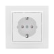 Минск Розетка 1-местная СП с заземлением 16А белая с защ. штор. EKF Basic  ERR16-028-100  EKF