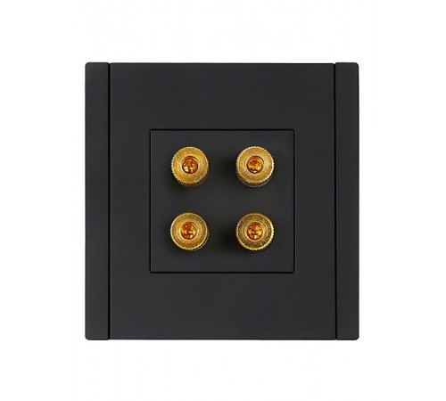 FORTE&PIANO Аудиорозетка 4-местная FP139 черный  FP-S40-K02  IEK