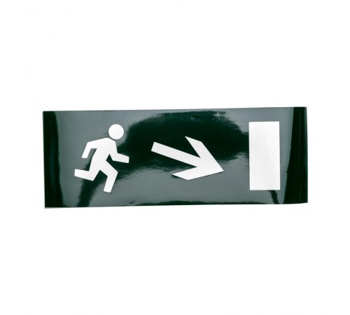 Пиктограмма (наклейка) для аварийного светильника "Направление к эвакуационному выходу направо вниз"  74-0130-1  REXANT