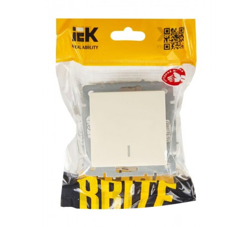 BRITE Выключатель 1-клавишный с индикацией 10А ВС10-1-1-БрКр бежевый  BR-V10-1-10-K10  IEK