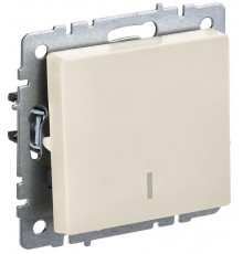 BRITE Выключатель 1-клавишный проходной с индикацией 10А ВС10-1-7-БрКр бежевый  BR-V12-1-10-K10  IEK