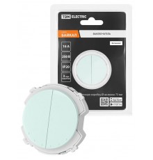 Выключатель 2-кл. 16А 250В фисташковый, "Байкал"   SQ1819-0133  TDM