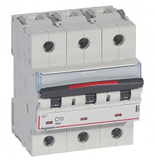 Выключатель автоматический трехполюсный DX3 10A C 36кА (4,5 мод)  410020  Legrand
