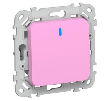 FLITE Выключатель 1-клавишный кнопочный с индикацией 10А ВС11-2-1-ФлПр пурпурный  FI-V14-1-10-1-K99  IEK