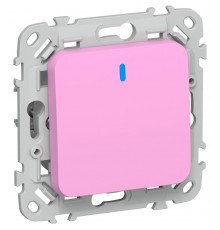 FLITE Выключатель 1-клавишный кнопочный с индикацией 10А ВС11-2-1-ФлПр пурпурный  FI-V14-1-10-1-K99  IEK