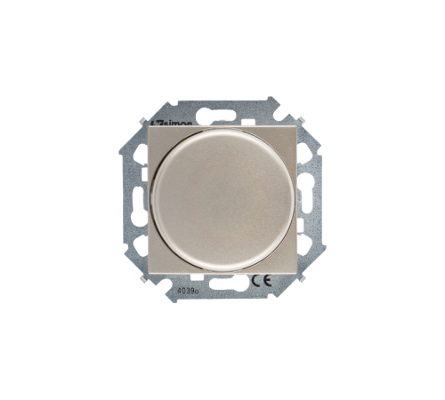 Simon 15 Шампань Светорегулятор поворотно-нажимной электронный, переключатель, 500Вт 230В, винт. зажим  1591790-034  Simon